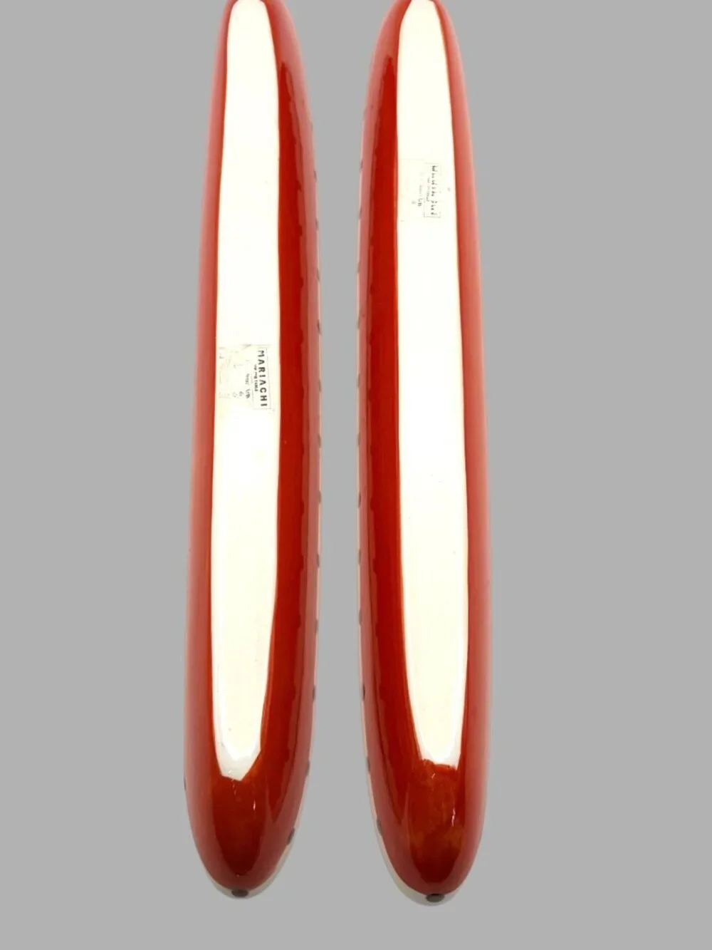 Vintage Mariachi For The Table Ceramic Canoe Bowls Set of 2 Red Polka Dot Dishes